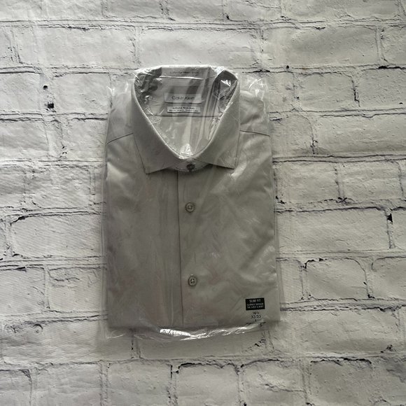 Calvin Klein Infinite Non Iron Slim Fit Stretch Collar Dress Shirt - Picture 8 of 9